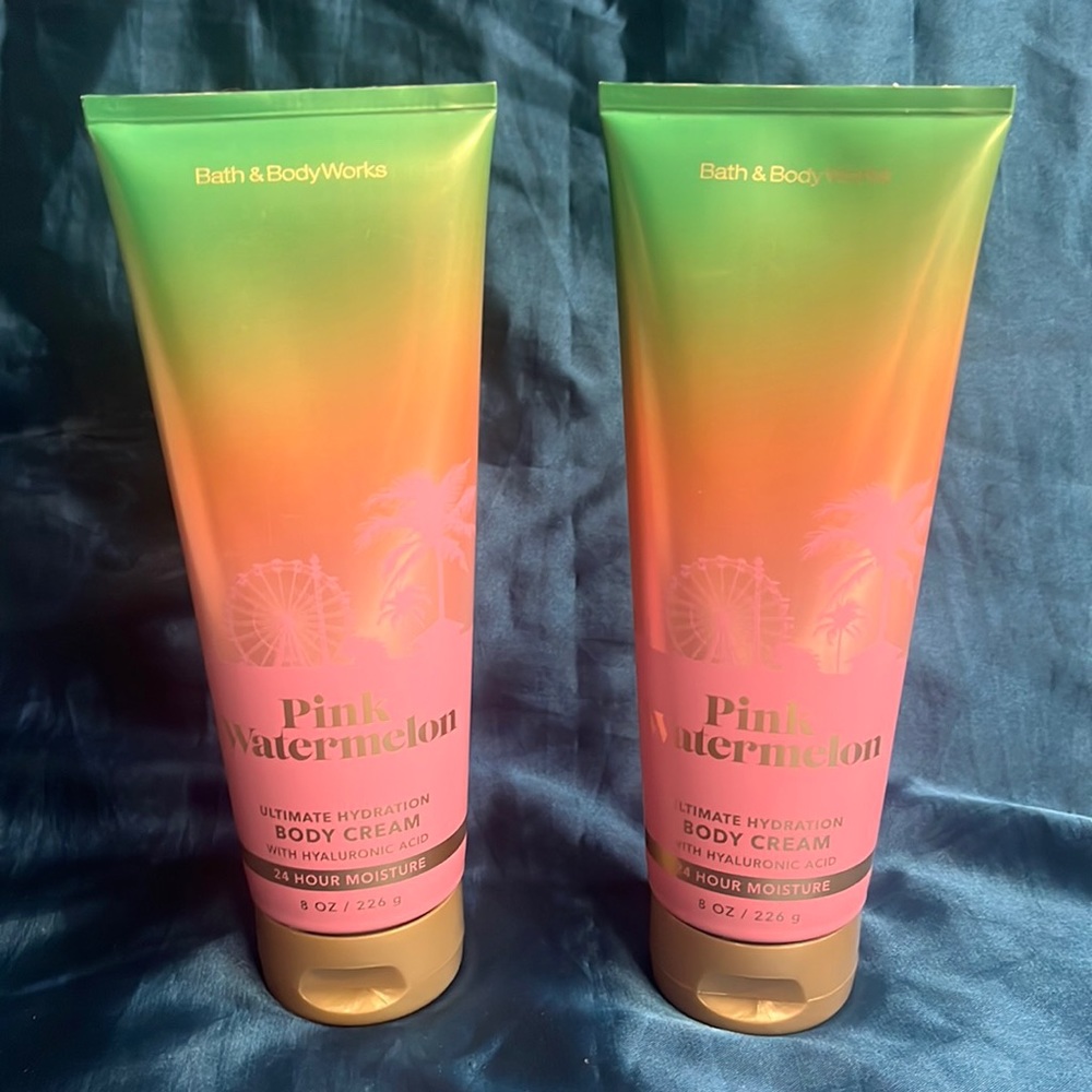 NWT Bath & Body Works (2) PINK WATERMELON Body Lotions 8 oz.